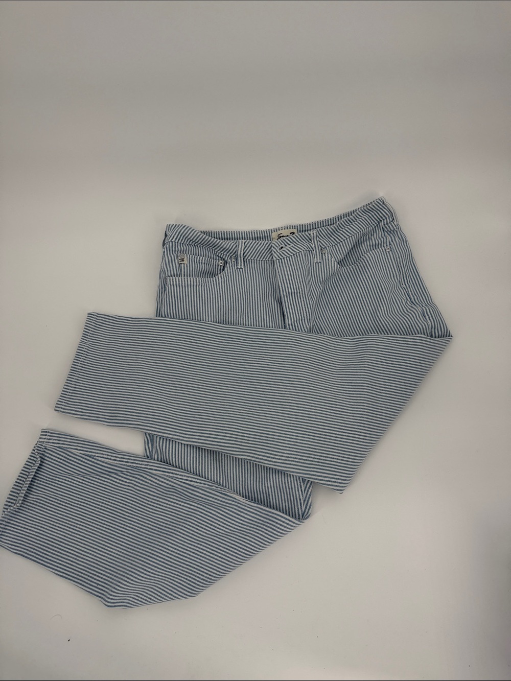 Women’s size 14 - 36 waist Straight Fit Blue & White Pinstripe Jeans from seven7